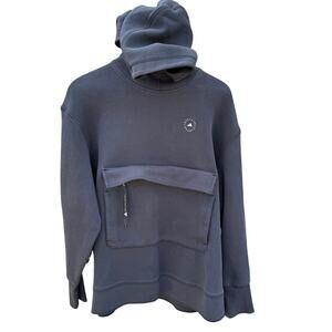 Stella McCartney Adidas Black Zipper Pouch pullover hoodie sweatshirt Size XS